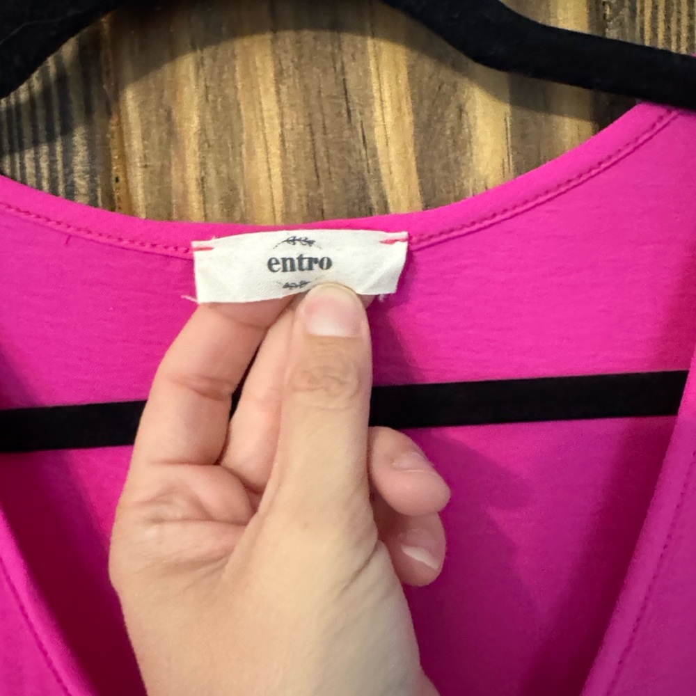 entro Hot Pink V-Neck Babydoll dress - Picture 5 of 6